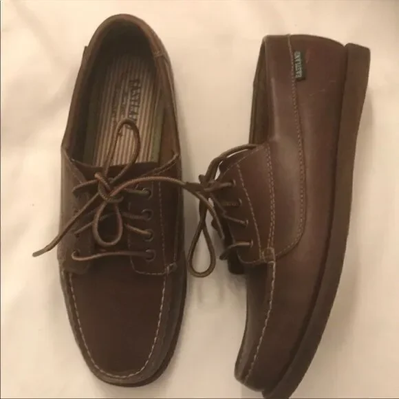 EASTLAND BROWN LEATHER DOCK SHOES.  NEW. - Picture 3 of 7